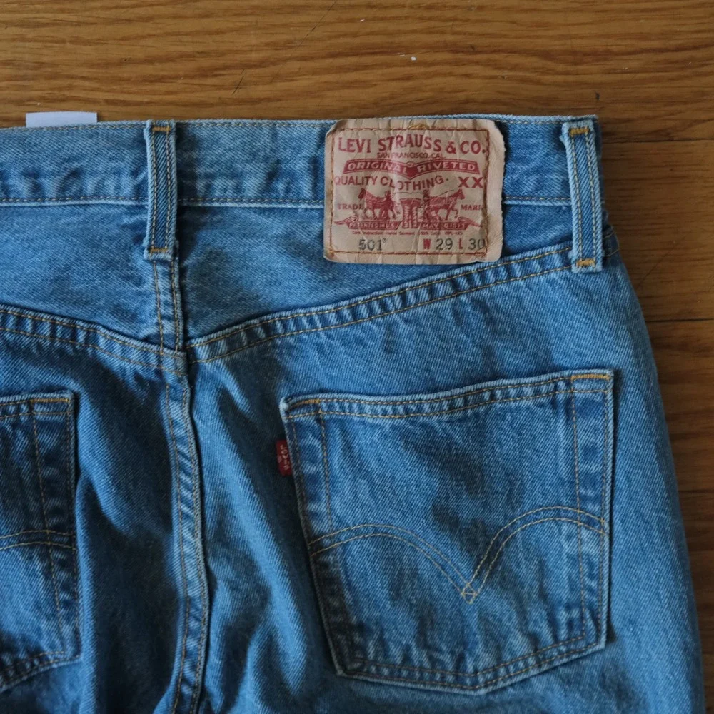Levi's 501 Jeans Men Blue Original Fit Button Fly Straight Leg 31x30 Casual